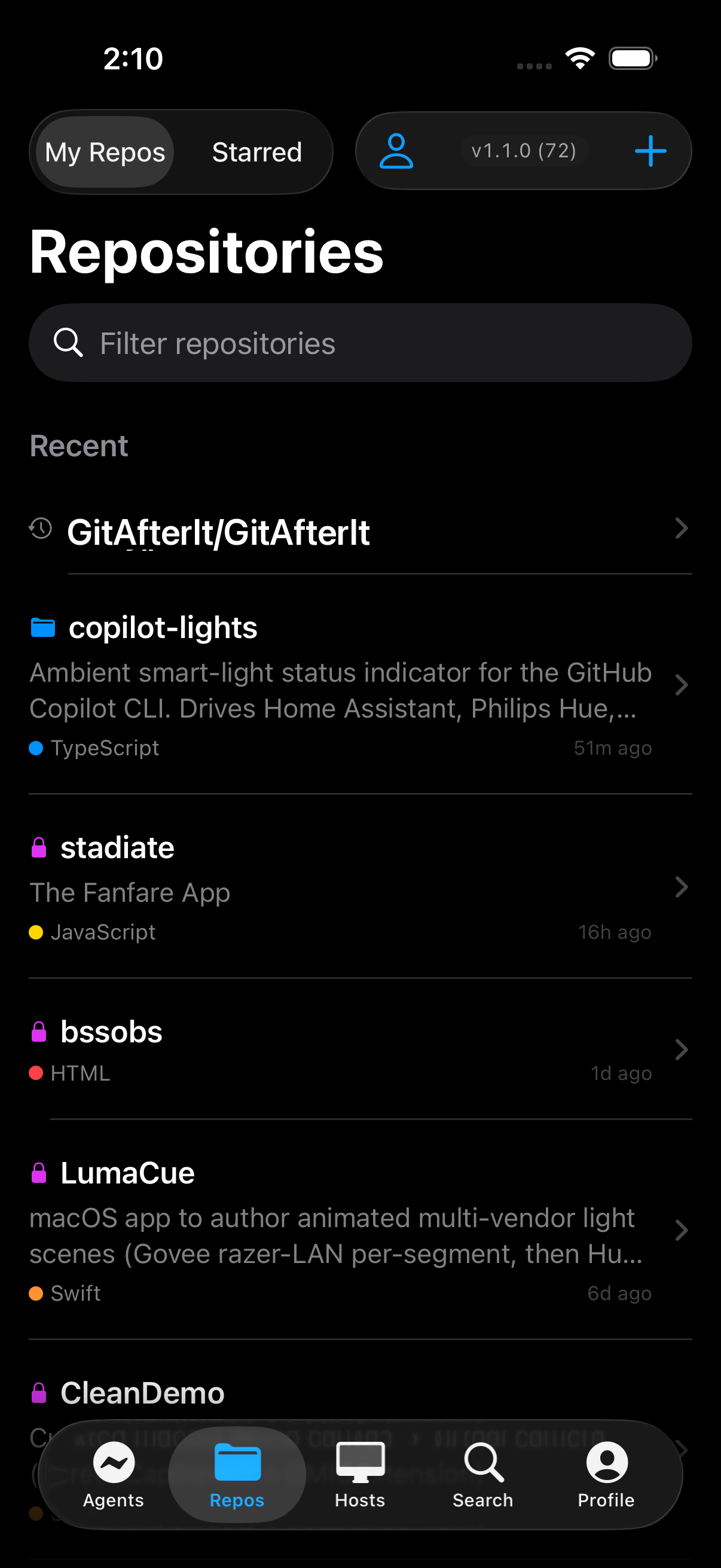 Repositories list