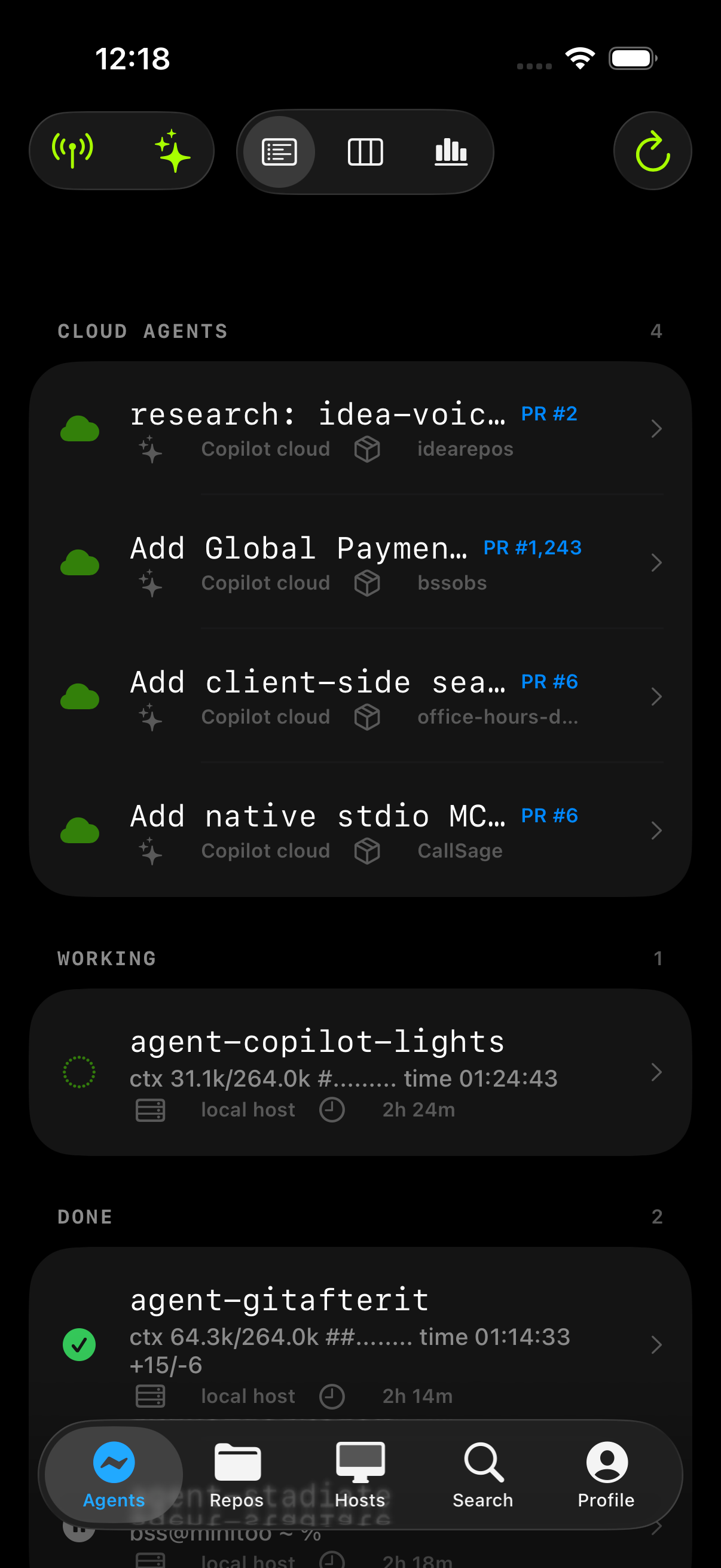 GitAfterIt Mission Control — Copilot coding agents on iPhone